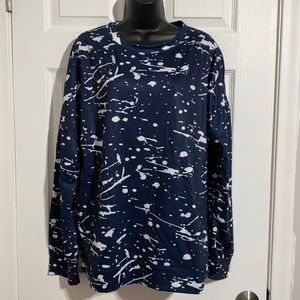 BTFBM Navy Paint Splatter Crew Neck Sweatshirt Sz 2XL